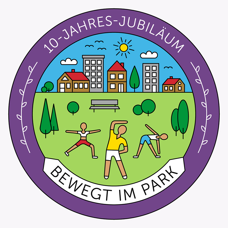 Logo 10-Jahres-Jubiläum Bewegt im Park