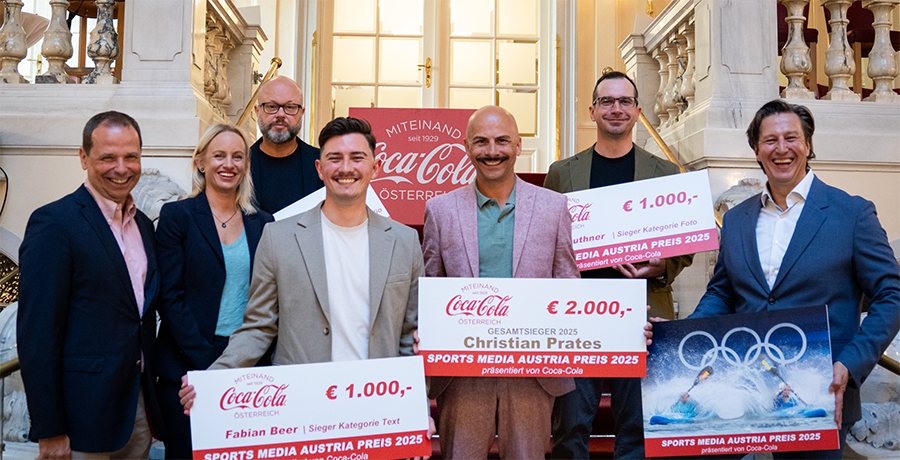  Sport-Staatssekretärin Michaela Schmidt gratuliert Sport Media Austria-Preis 2025 Gewinner:innen