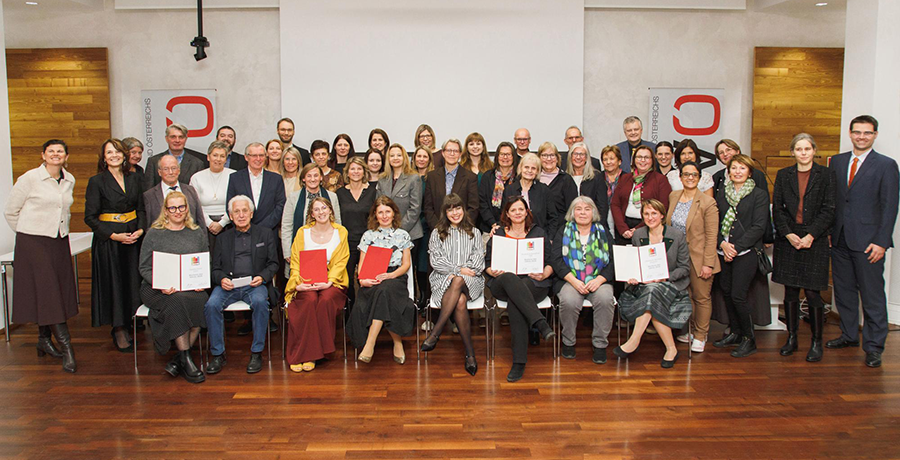 Gruppenfoto Preisverleihung Büchereienprei, Foto: Arman Rastegar/BVÖ
